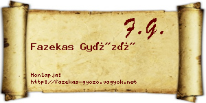 Fazekas Győző névjegykártya